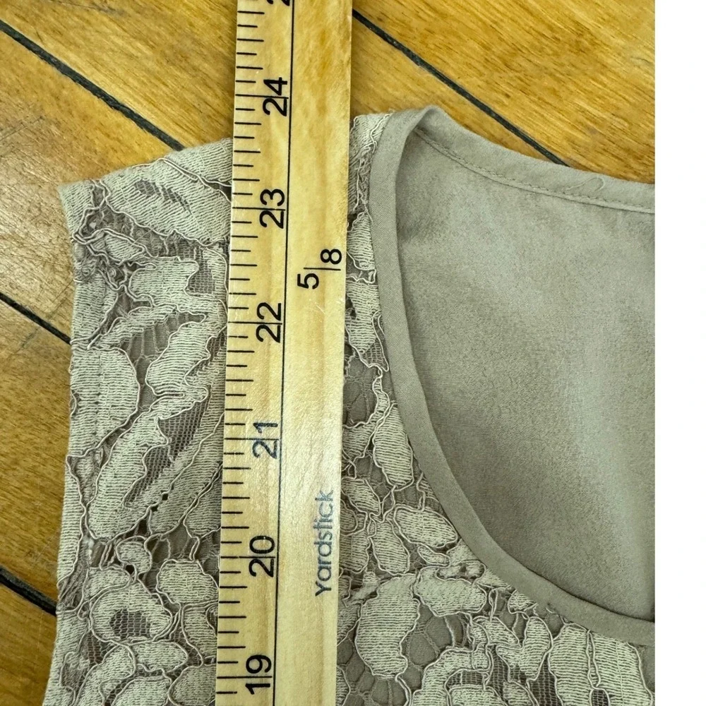 J.Crew‎ Taupe Floral Lace Sleeveless Peplum Top Size 6